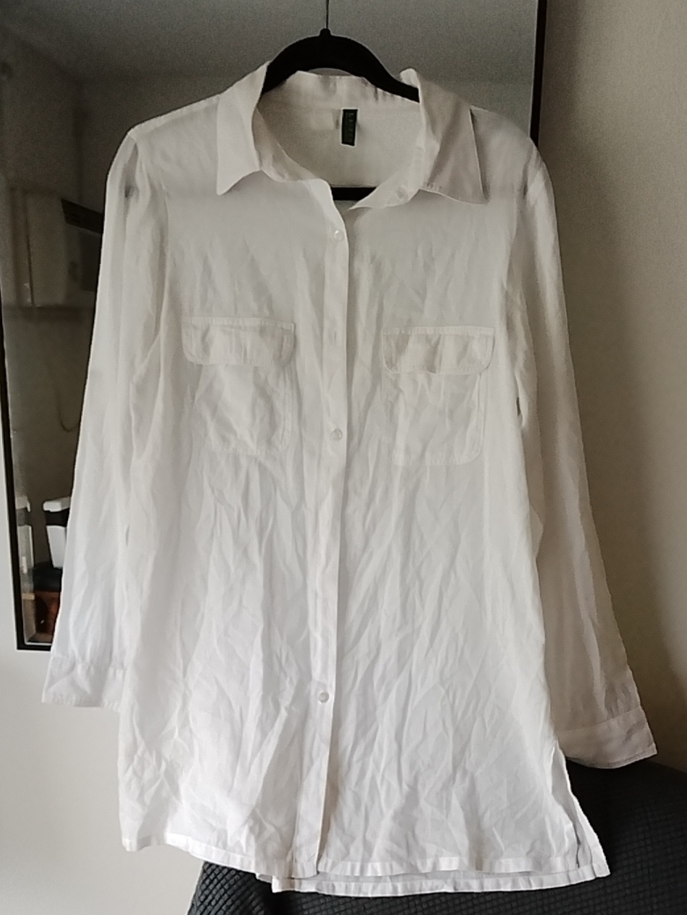 Ralph Lauren White Long-Sleeve Button-Up Shirt for Woman